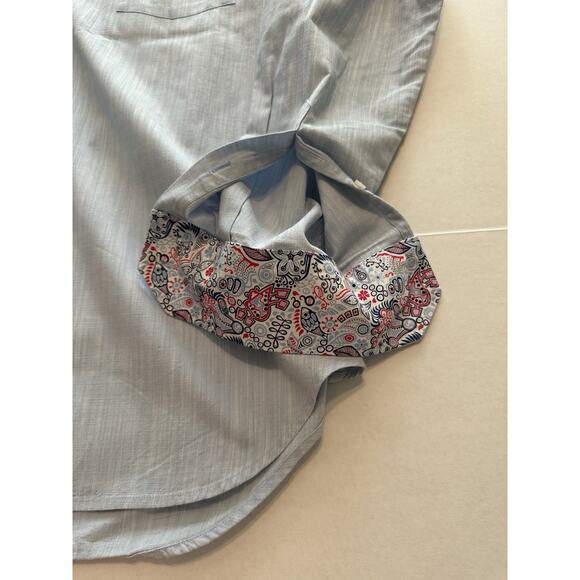 Tailorbyrd Collection Button Shirt Blue w/floral accent Cuff XL Long Sleeve - Picture 5 of 12